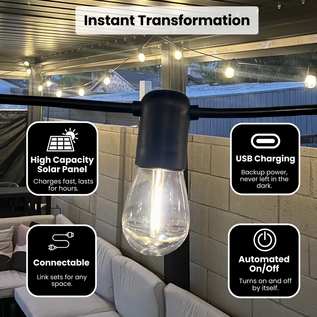 Solar String Light Replacement Solar String Light (W/Remote) – LA Innovative
